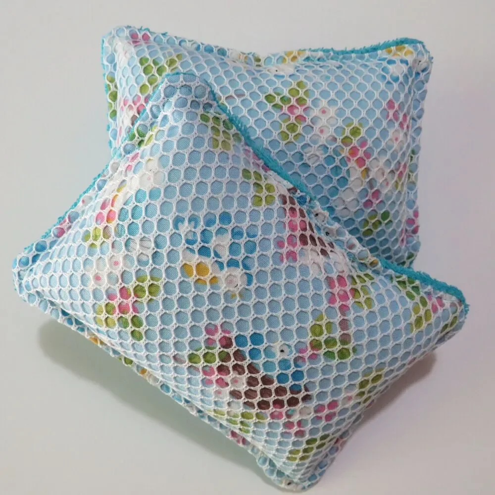 Reusable Sponge Blue Bird Dish Scrubby Set of 2
